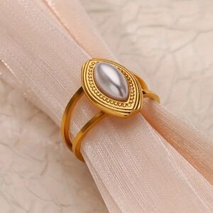 Elegant 18k Gold Plated steel Women's Ring